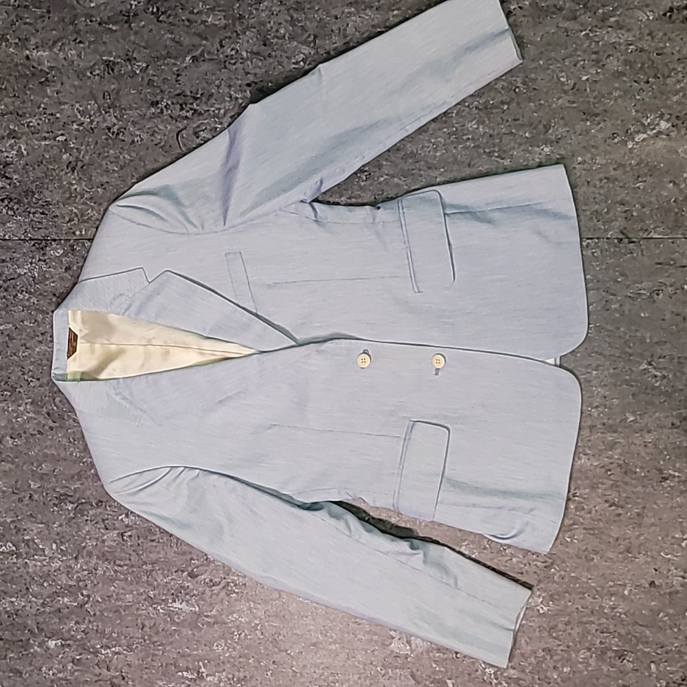 Made In USA. 90s. Nordstrom Cream and Light Blue Blazer. Women's 18